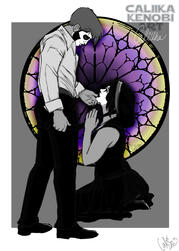 Lovers for MandoKatt & SpacePuppo - (Black and White, Full Body, 2 Characters, Alt. Version)