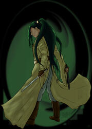 Raven for Kyannah Durocher - (Color [Shading], Full Body, Patterned Background)