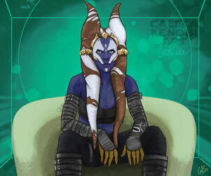 Color [Shading] (Full Body, Patterned Background)