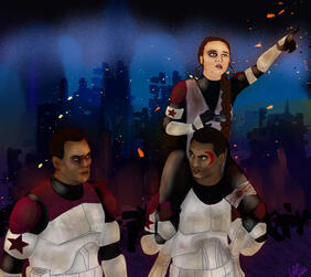 Full Illustration (Full Body, 2 Additional Characters, Detailed Background)