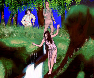 Full Illustration (Full Body, 2 Additional Characters, Detailed Background)